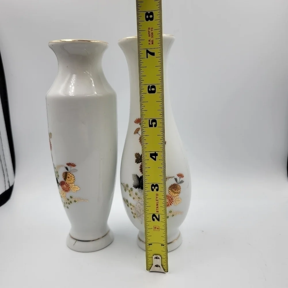 Vintage Ceramic Floral Bud Vases - Set of 2 - Picture 4 of 5